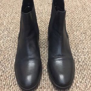 Black leather chelsea boots